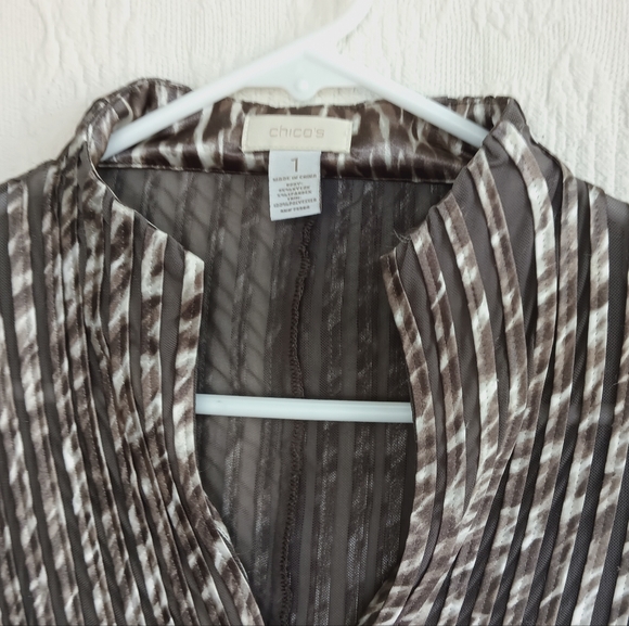 Chico's Julianne Jacket Zip Up Stretchy Boho Lightweight Sexy Shiny Mesh Animal - Picture 3 of 12